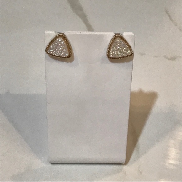 Jewelry - *LAST ONE!* Pink Triangle Stud Sparkle Earrings